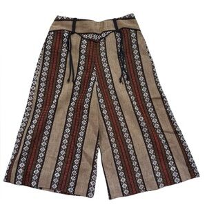 Vintage 50s Thermo Jac Acrylic Boho Tribal Weave Palazzo Pant NWT Size 9